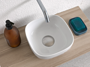 GLAM - Countertop square ceramic washbasin by Scarabeo Ceramiche - view 2
